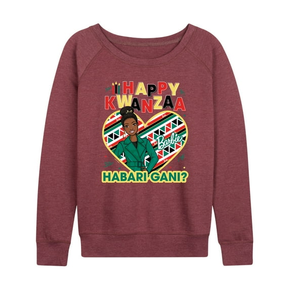 Barbie - Winter Holidays Habari Gani - Women's Lightweight French Terry Long Sleeve Shirt