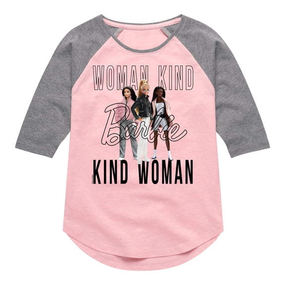 Barbie - Woman Kind, Kind Woman - Toddler And Youth Girls Raglan Graphic T-Shirt