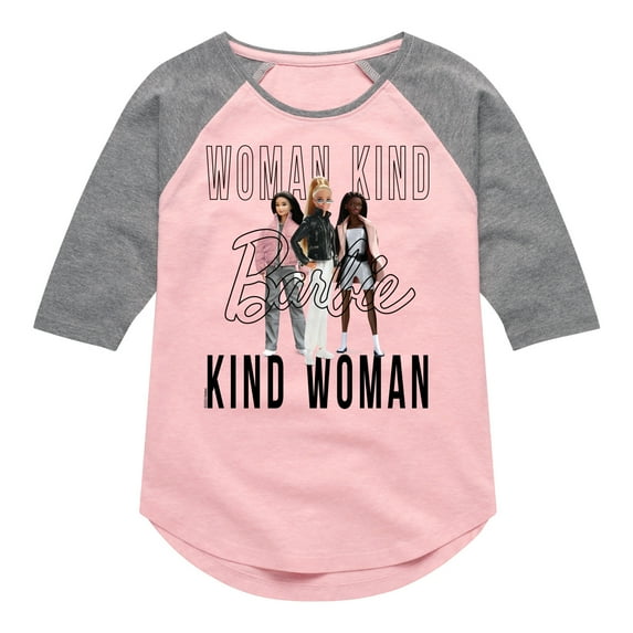 Barbie - Woman Kind, Kind Woman - Toddler And Youth Girls Raglan Graphic T-Shirt