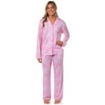thumbnail image 1 of Barbie Women's Doll Logo Tossed Sleep Collared Button Down Long-Sleeve Pajama Set, 1 of 7