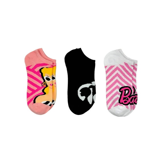Barbie Women's No-Show Socks, 3-Pack, Size 4-10
