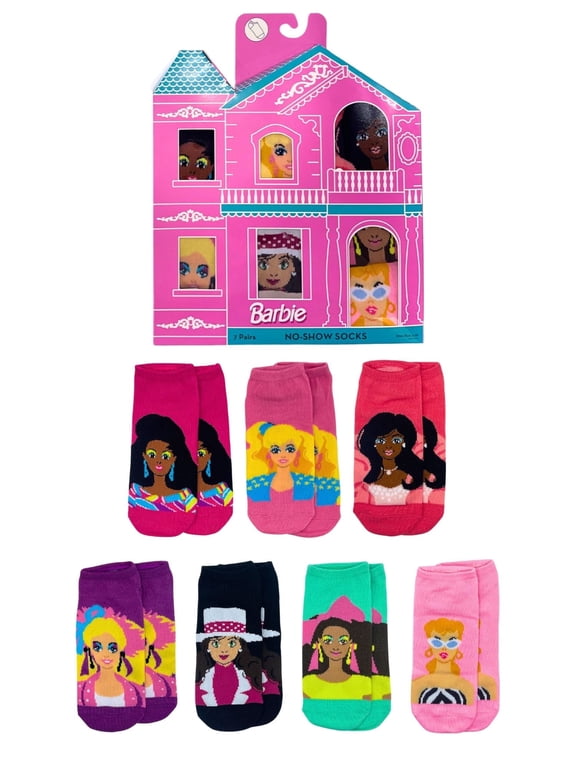 Women's No-Show Socks, 7 Days of Socks Giftable House Box, 7-Pack, Size 4-10