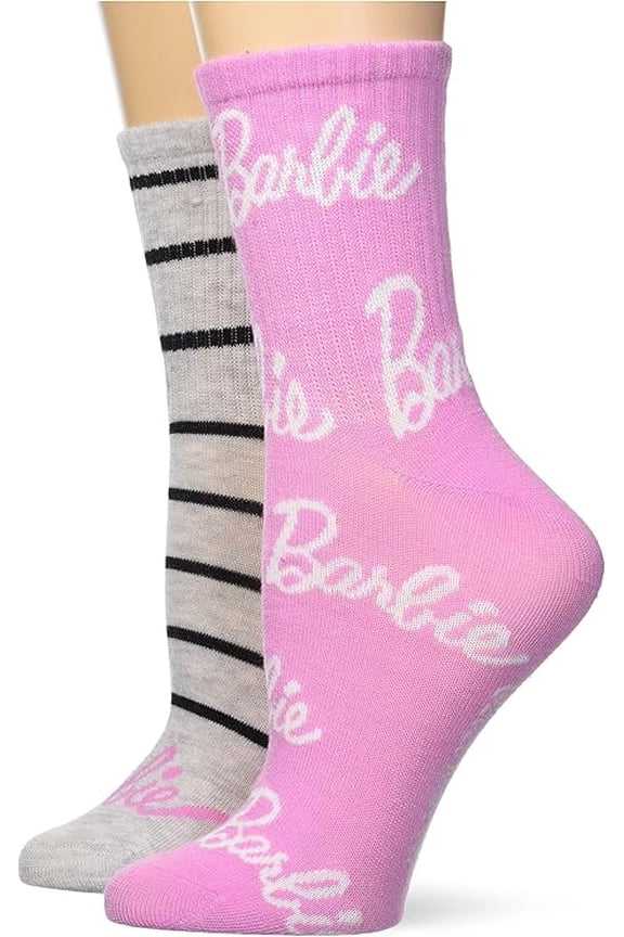 Barbie Womens Classic 2 Pack Mid Crew Socks