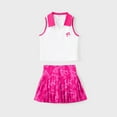 thumbnail image 1 of Barbie Womens Dresses Sleeveless V Neck Collared Top with Roseo Pleated Skirt 2 Pieces Outfit Set Sizes S-XL, 1 of 9