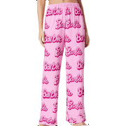 Womens Loungewear Pants Pink Classic Allover Letter Print Pants Sizes S-XL