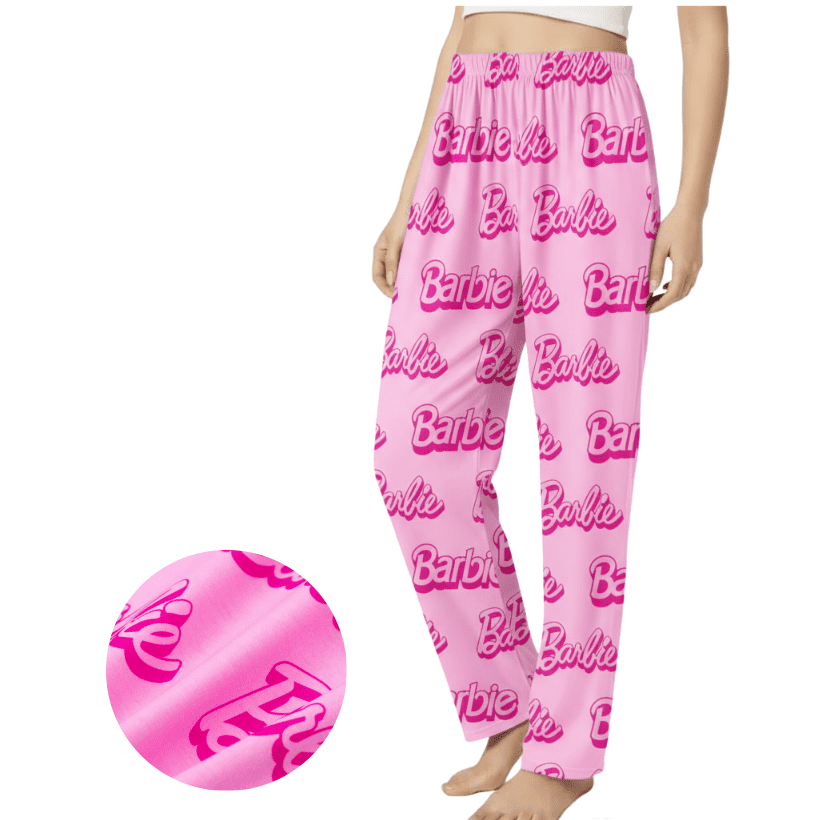 Womens Loungewear Pants Pink Classic Allover Letter Print Pants Sizes S-XL