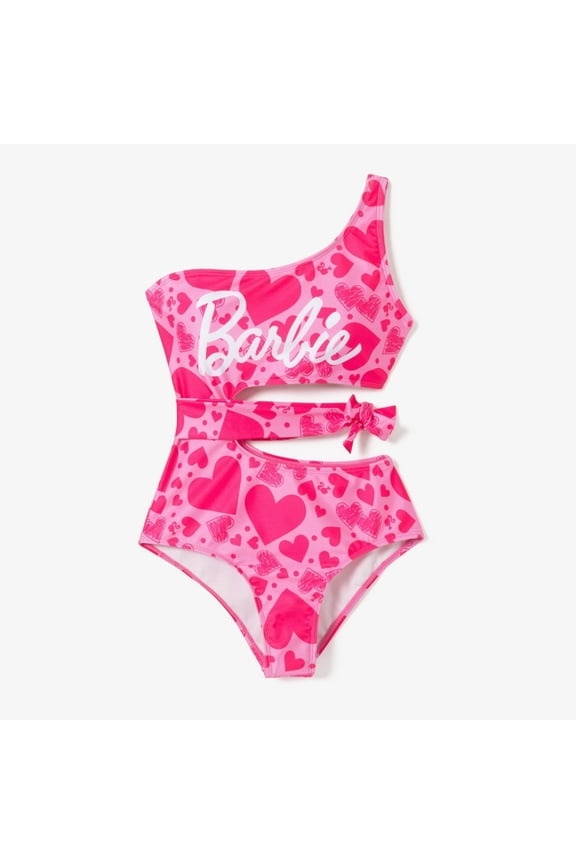 Womens Swimsuits Pink Heart-shaped One Piece Lacing Swimwear Sizes S