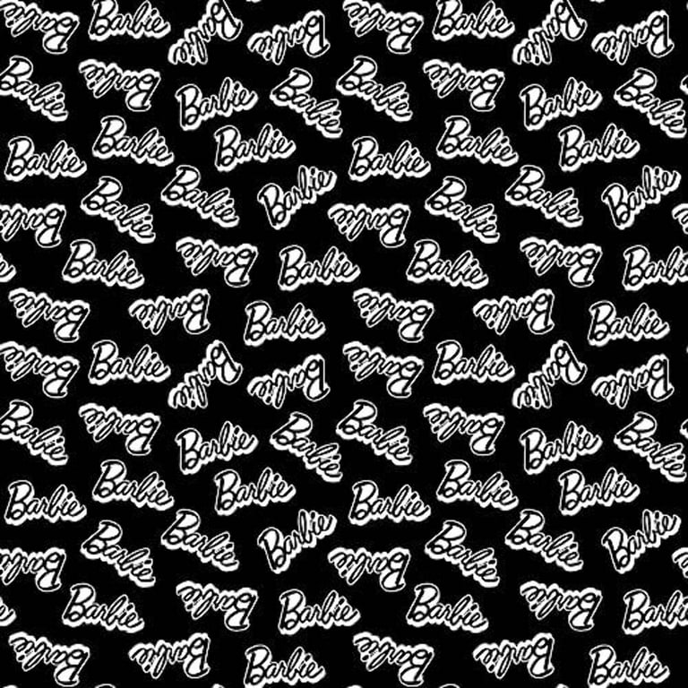 Barbie Words Black Cotton Fabric Walmart