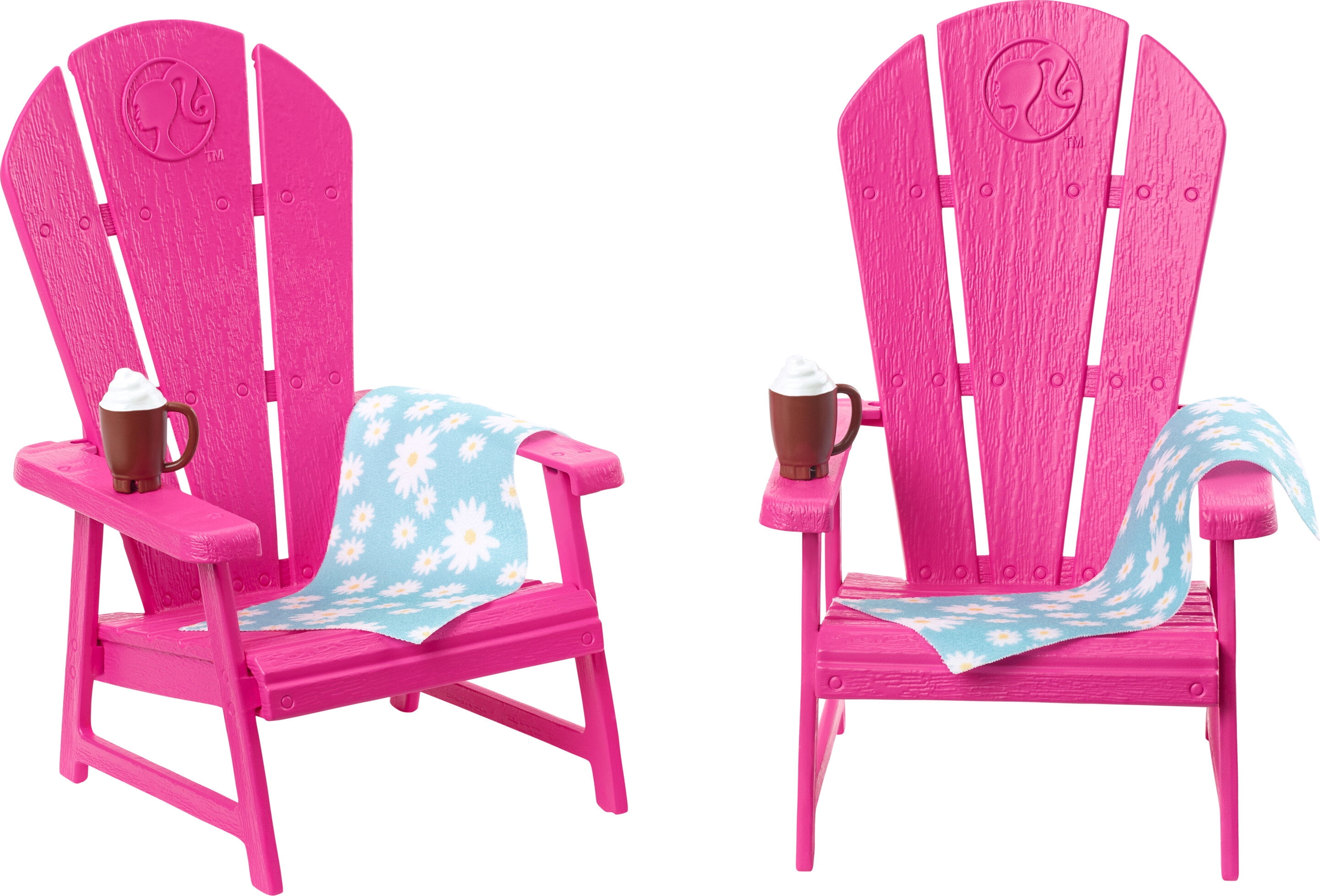 Barbie World Pink Chair Playset with 6 Accessories Including Furniture, Blankets, & Mugs [Walmart Exclusive]