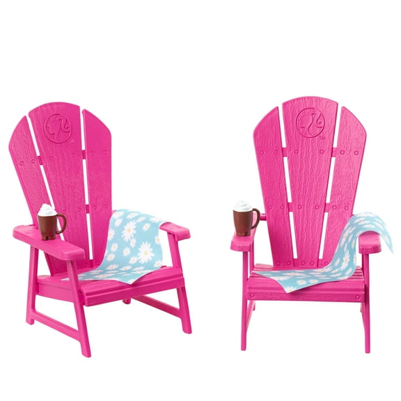 Barbie World Pink Chair Playset with 6 Accessories Including Furniture, Blankets, & Mugs [Walmart Exclusive]