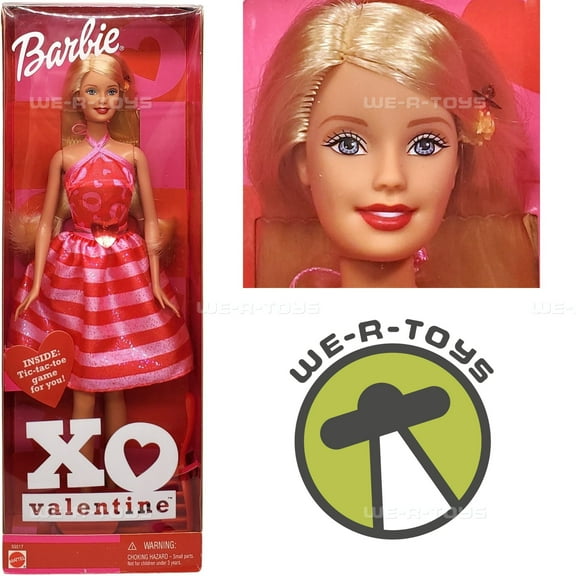 Barbie XO Valentine Doll 2002, Includes Tic-Tac-Toe Game