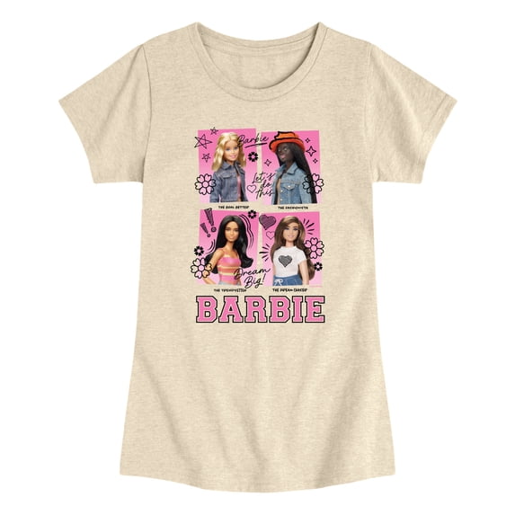 Barbie - Yearbook Scribble - Youth Girls Fitted Short Sleeve T-Shirt