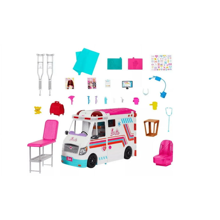 Mattel Barbie 2-in-1 Ambulance, Emergency Vehicle and Clinic