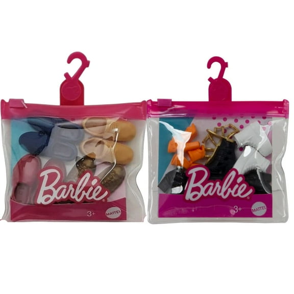 Barbie & Ken Shoe Accessory Packs 9 Total Pairs of Doll Shoes per Set, 5 4 Ken, Ages 3+ (Pack of 2)