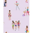 thumbnail image 1 of Barbie the Athlete Removable Vinyl Wallpaper, Lavender, 1 of 3