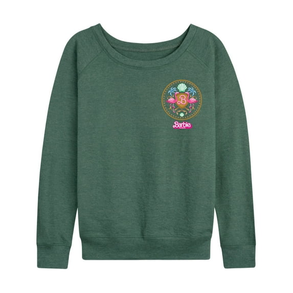 Barbie the Movie - Barbie Crest Full Color - Women's Lightweight French Terry Long Sleeve Shirt