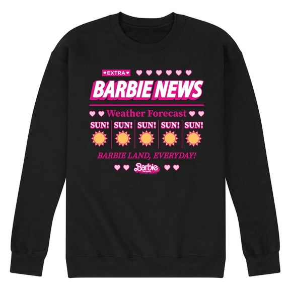 Barbie the Movie - Barbie Land New Weather Forecast - Sunny - Men's Crew Neck Fleece Pullover