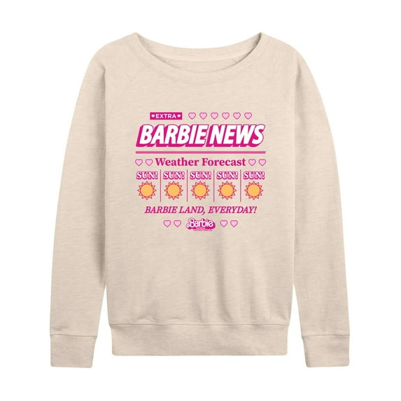 Barbie the Movie - Barbie Land New Weather Forecast - Sunny - Women's Lightweight French Terry Long Sleeve Shirt