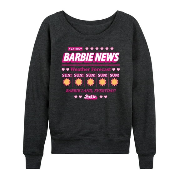 Barbie the Movie - Barbie Land New Weather Forecast - Sunny - Women's Lightweight French Terry Long Sleeve Shirt