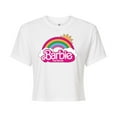 thumbnail image 1 of Barbie the Movie - Barbie Logo Rainbow - Juniors Cropped Cotton Blend T-Shirt, 1 of 5