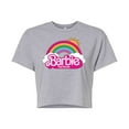 thumbnail image 1 of Barbie the Movie - Barbie Logo Rainbow - Juniors Cropped Cotton Blend T-Shirt, 1 of 5