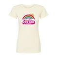 thumbnail image 1 of Barbie the Movie - Barbie Logo Rainbow - Juniors Fitted Graphic T-Shirt, 1 of 5