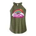 thumbnail image 1 of Barbie the Movie - Barbie Logo Rainbow - Juniors High Neck Tank Top, 1 of 5