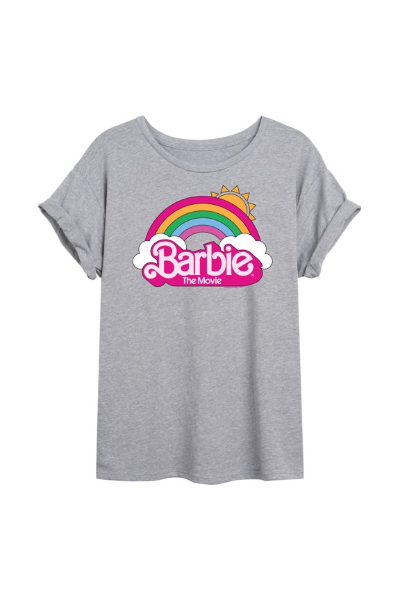 the Movie - Barbie Logo Rainbow - Juniors Ideal Flowy Muscle T-Shirt