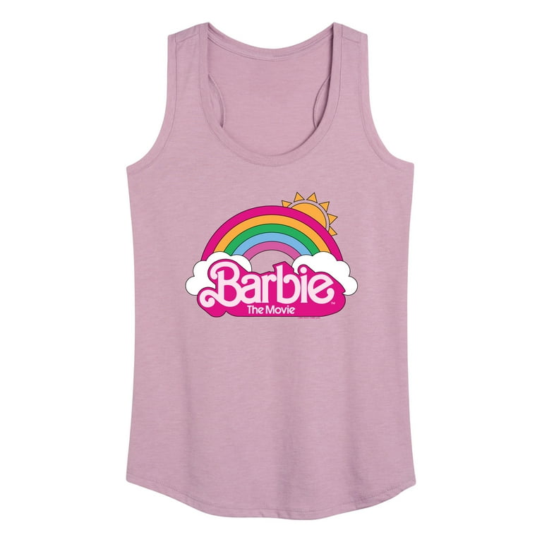 Barbie the Movie Barbie Logo Rainbow Women s Racerback Tank Top Walmart
