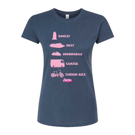 Barbie the Movie - Barbie Vehicles - Juniors Fitted Graphic T-Shirt
