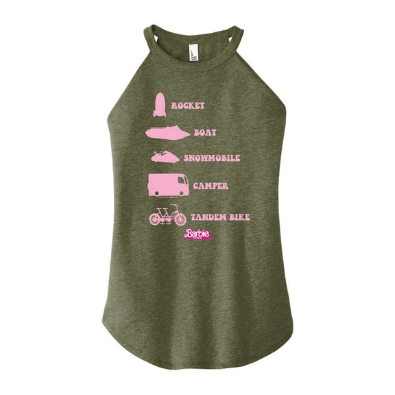 Barbie the Movie - Barbie Vehicles - Juniors High Neck Tank Top
