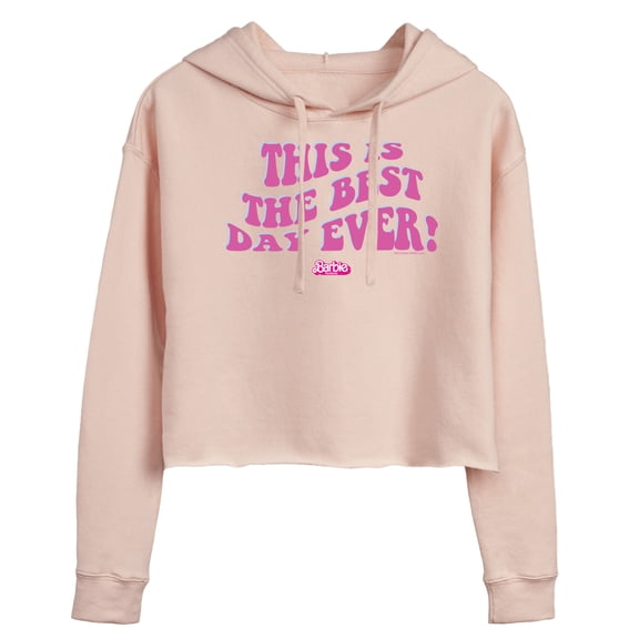 Barbie the Movie - Best Day Ever - Juniors Cropped Pullover Hoodie