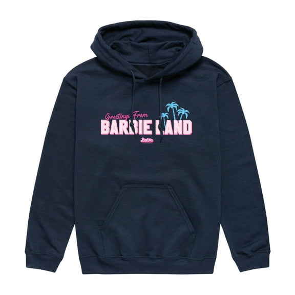 Barbie the Movie - Greetings from Barbie Land - Men's Pullover Hooded Fleece Sweatshirt