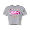 thumbnail image 1 of Barbie the Movie - Movie Logo Icons - Juniors Cropped Cotton Blend T-Shirt, 1 of 5