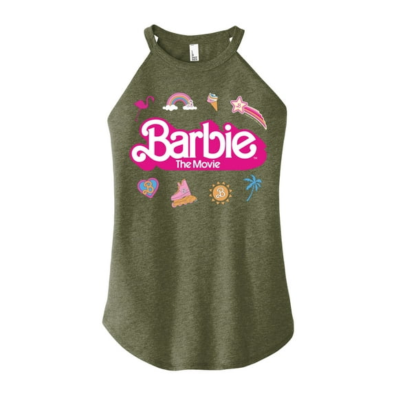 Barbie the Movie - Movie Logo Icons - Juniors High Neck Tank Top