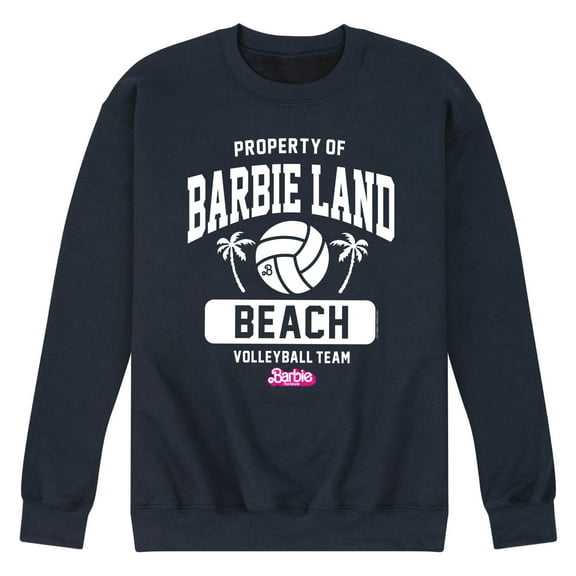 Barbie the Movie - Property of Barbie Land Beach Volleyball - Men's Crew Neck Fleece Pullover