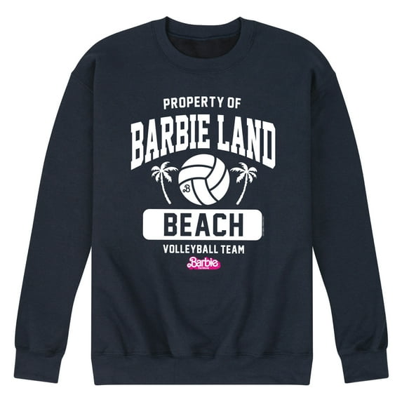 Barbie the Movie - Property of Barbie Land Beach Volleyball - Men's Crew Neck Fleece Pullover