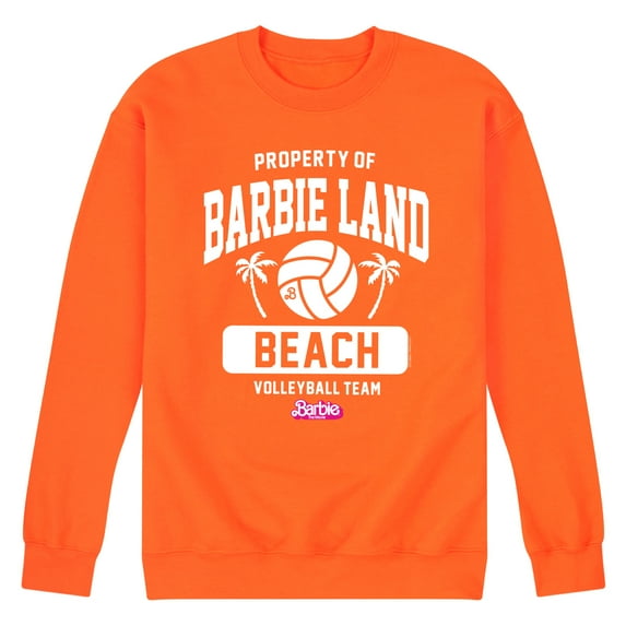 Barbie the Movie - Property of Barbie Land Beach Volleyball - Men's Crew Neck Fleece Pullover