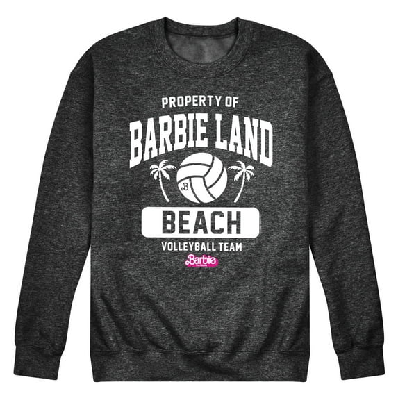 Barbie the Movie - Property of Barbie Land Beach Volleyball - Men's Crew Neck Fleece Pullover