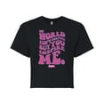 thumbnail image 1 of Barbie the Movie - You Inspire Me - Juniors Cropped Cotton Blend T-Shirt, 1 of 5