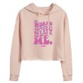 thumbnail image 1 of Barbie the Movie - You Inspire Me - Juniors Cropped Pullover Hoodie, 1 of 5