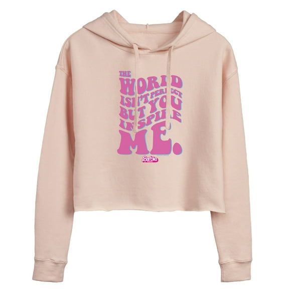 Barbie the Movie - You Inspire Me - Juniors Cropped Pullover Hoodie