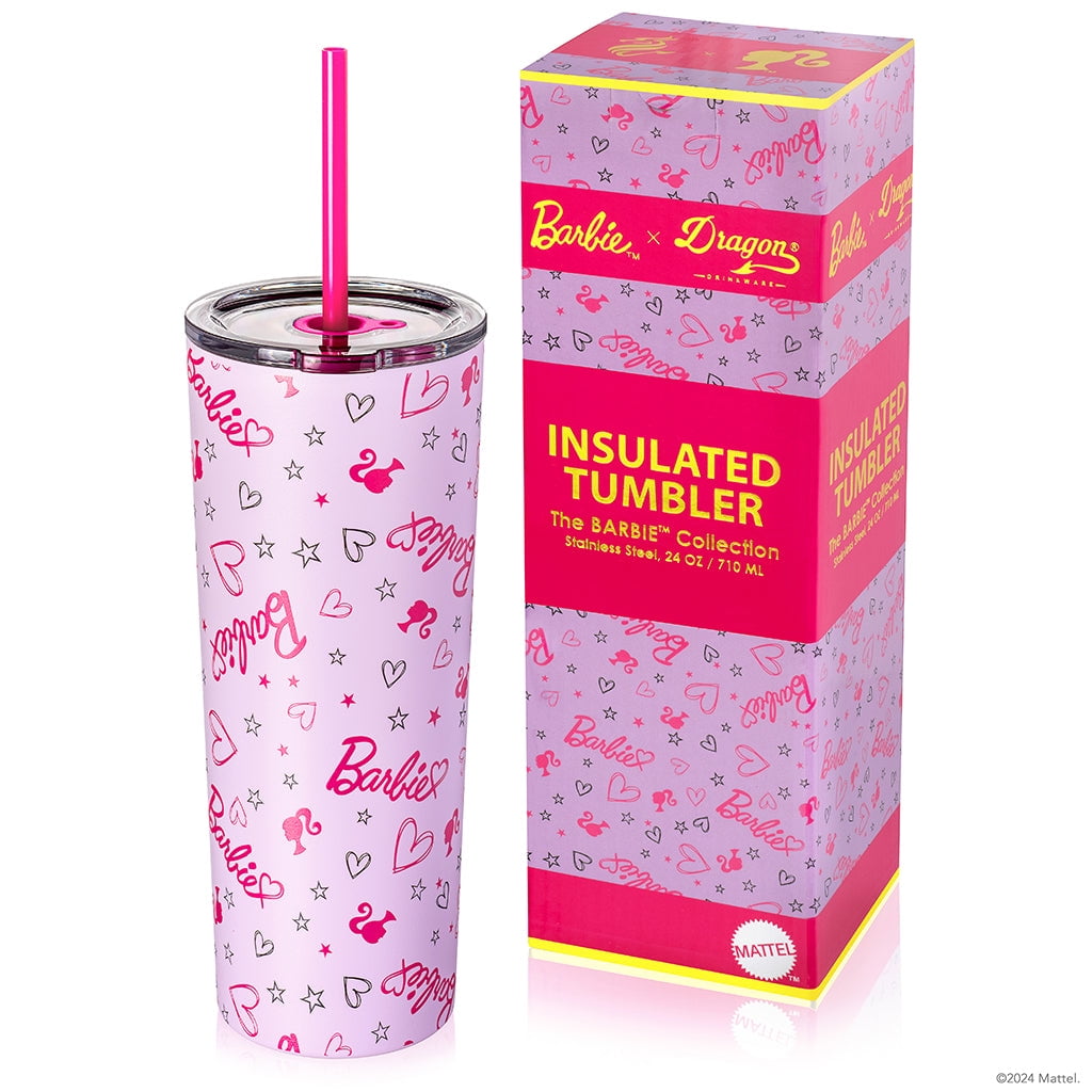 24 oz Barbie Drinkware Love Out Loud Stainless Steel Tumbler with Lid