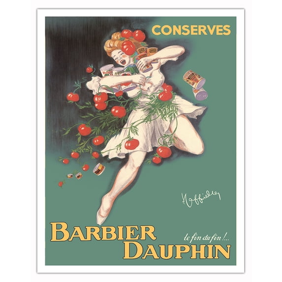 Barbier Dauphin Canned Goods (Conserves) - Vintage French Advertising Poster by Leonetto Cappiello c.1948 - Fine Art Matte Paper Print (Unframed) 11x14in