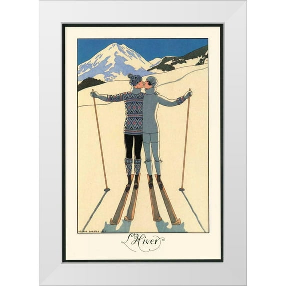 Barbier, George 13x18 White Modern Wood Framed Museum Art Print Titled - LHiver