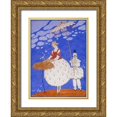 thumbnail image 1 of Barbier, Georges 11x14 Gold Ornate Wood Framed with Double Matting Museum Art Print Titled - Roses DAutomne, 1 of 4
