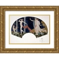 thumbnail image 1 of Barbier, Georges 32x24 Gold Ornate Wood Framed with Double Matting Museum Art Print Titled - Fan: Four Figures, 1 of 4