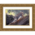 thumbnail image 1 of Barbieri, Gianfranco 18x13 Gold Ornate Wood Framed with Double Matting Museum Art Print Titled - Lynx At Sunset, 1 of 4