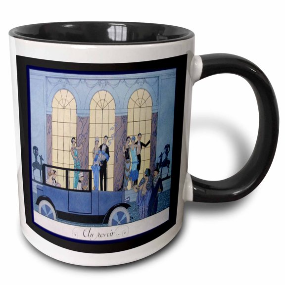 3drose, Barbiers Clu Revoir, 11oz Two-tone Black Mug