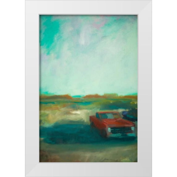 Barbini, Eddie 11x14 White Modern Wood Framed Museum Art Print Titled - Red Truck